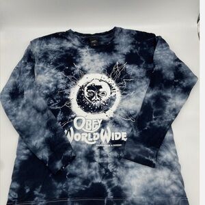 Obey Black and White Graphic Long Sleeve Tee